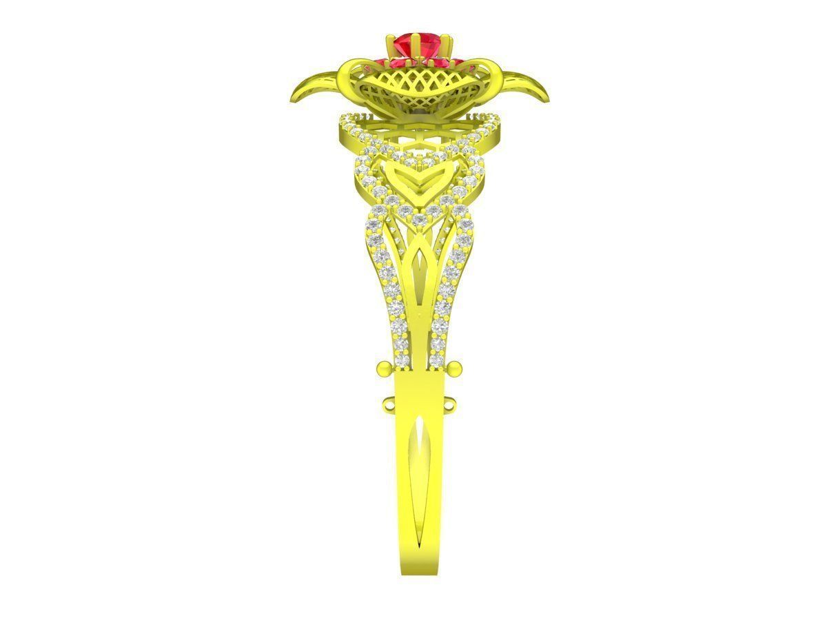 6393 ultra vision flower diamond bangle 3D print model_4