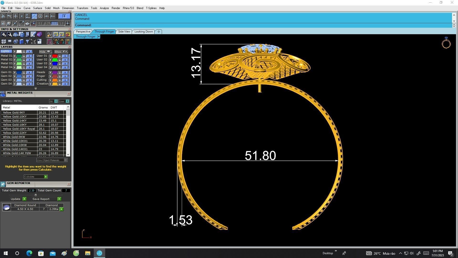 6396 ultra vision flower diamond bangle 3D print model_6