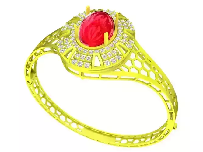 6398 oval ruby diamond women bangle