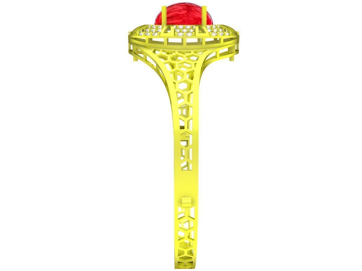 6398 oval ruby diamond women bangle 3D print model_3