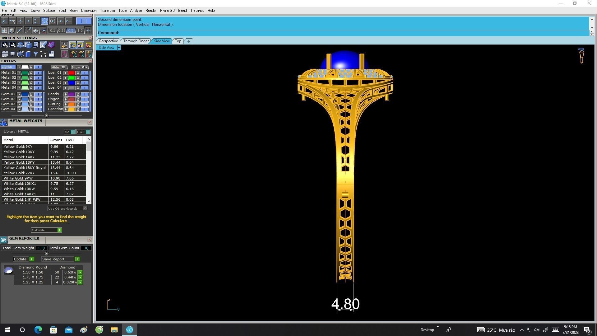 6398 oval ruby diamond women bangle 3D print model_7