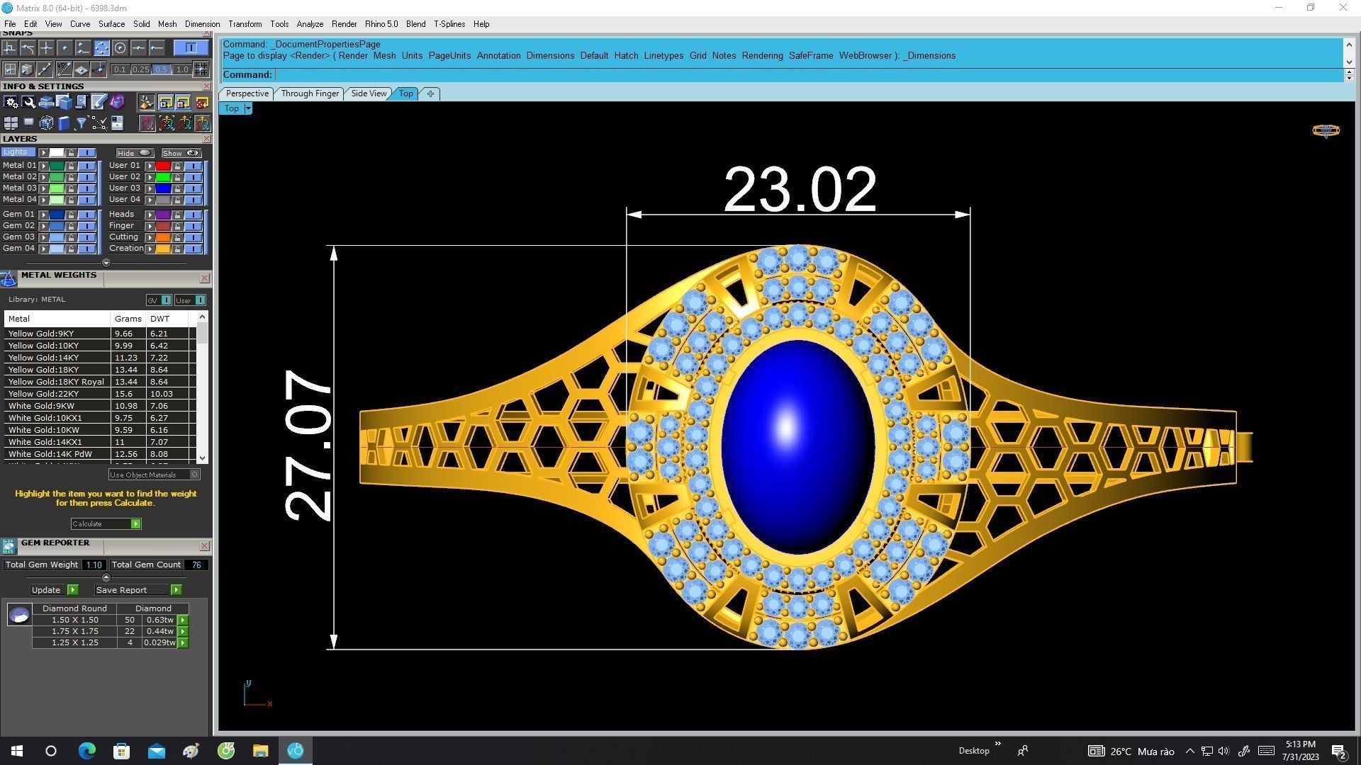 6398 oval ruby diamond women bangle 3D print model_5