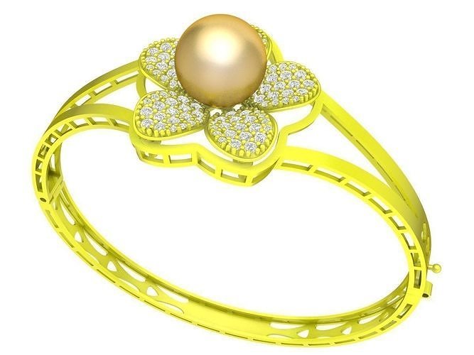 6400 flower diamond pearl bangle 3D print model