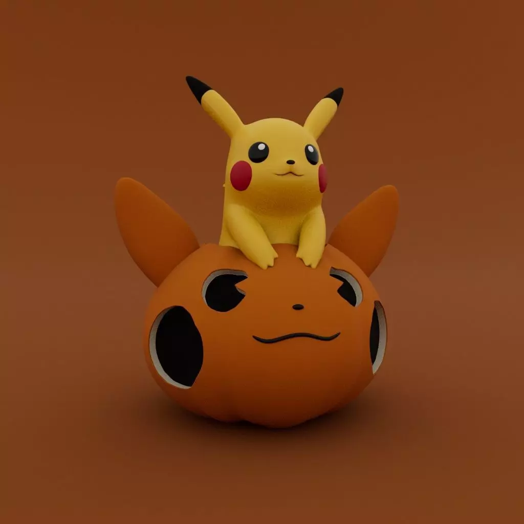 Halloween Special Pumpkin Pikachu 3D print model_0