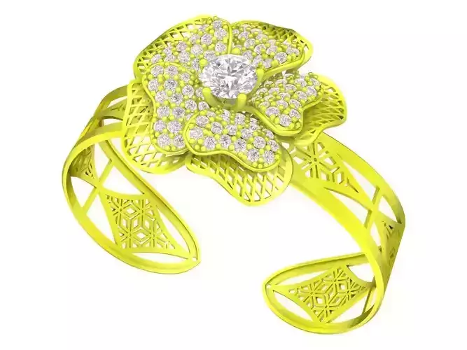 6401 Luxury Flower Diamond Bangle