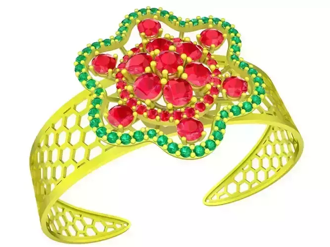 6405 Flower Diamond Bangle 