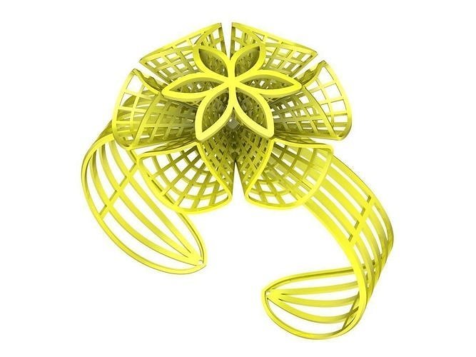 6407 flower bangle 3D print model
