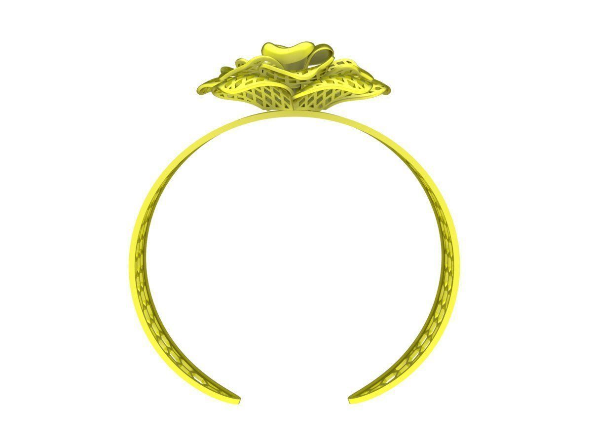 6409 Flower Bangle 3D print model_3