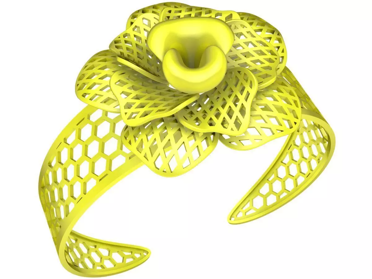 6409 Flower Bangle 3D print model_0