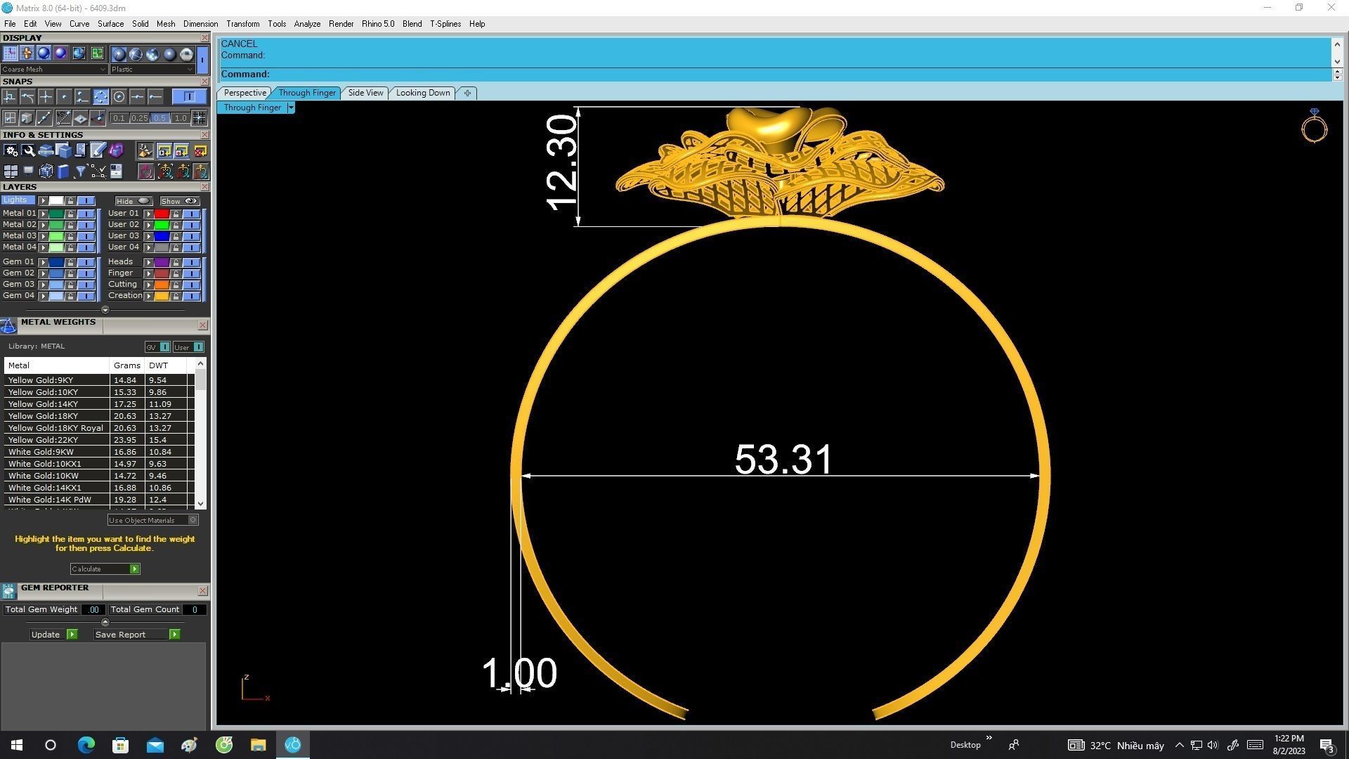 6409 Flower Bangle 3D print model_6