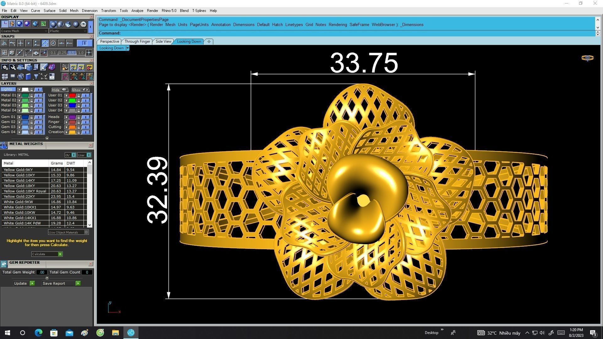 6409 Flower Bangle 3D print model_5