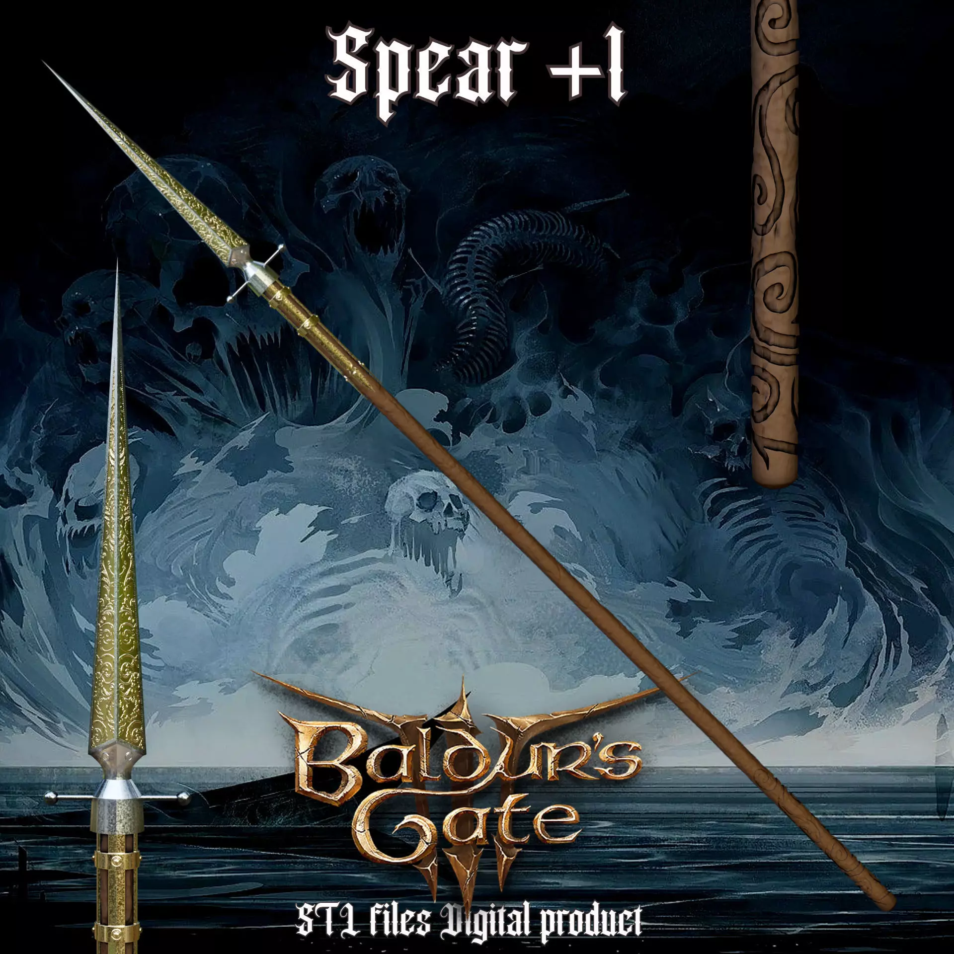 Fantasy Spear Baldurs Gate 3 3D print model