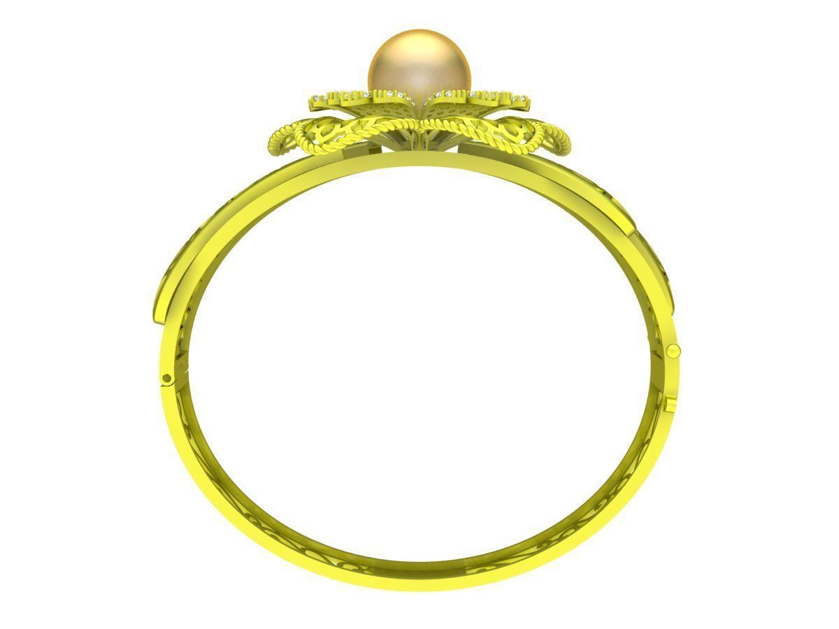 6417 Pear Flower Diamond Bangle 3D print model_3