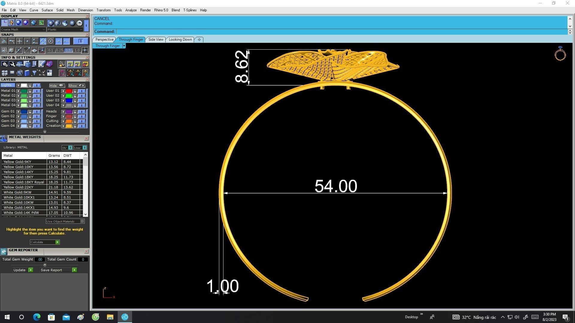 6421 ultra vision flower bangle 3D print model_6