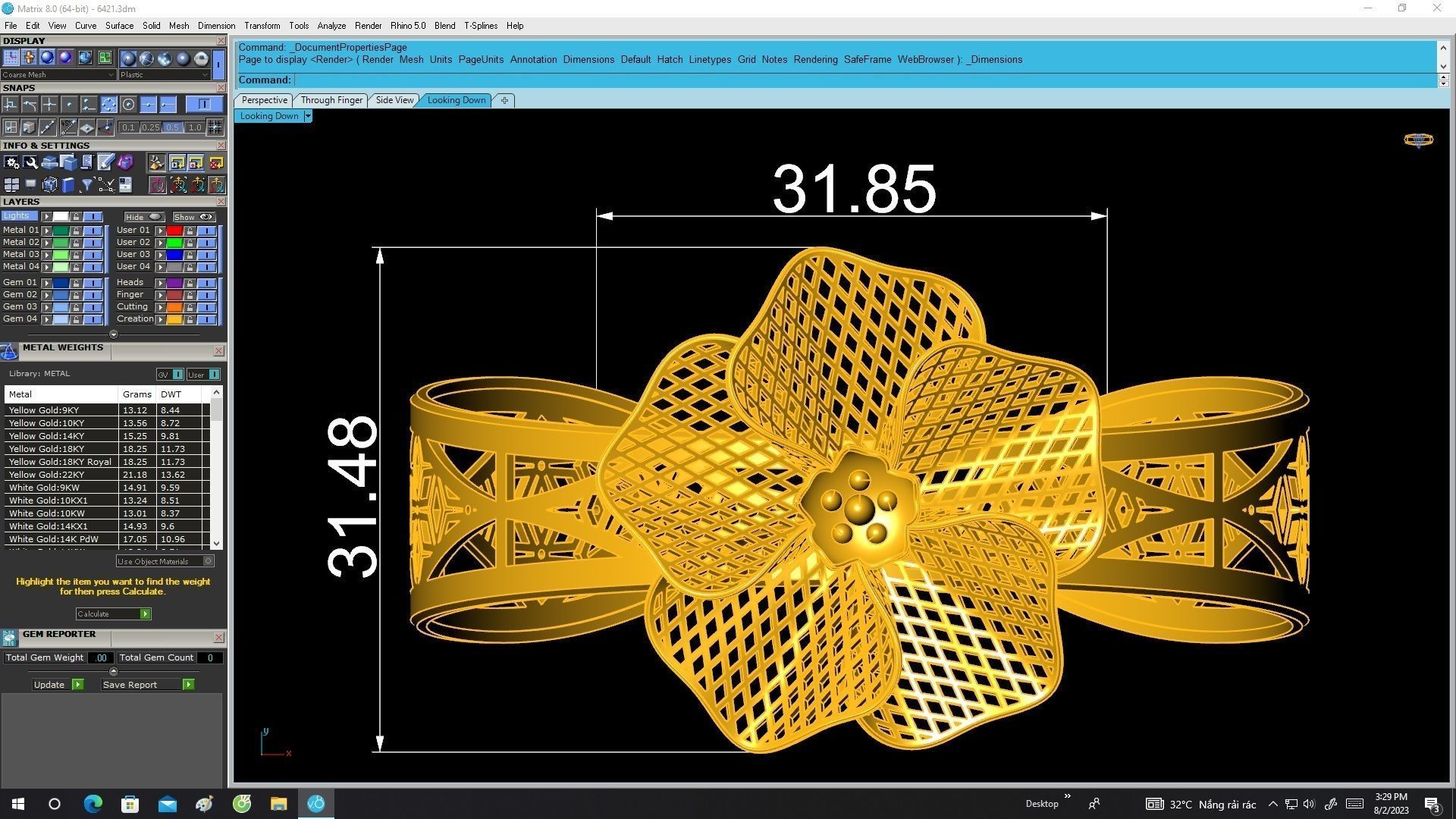 6421 ultra vision flower bangle 3D print model_5