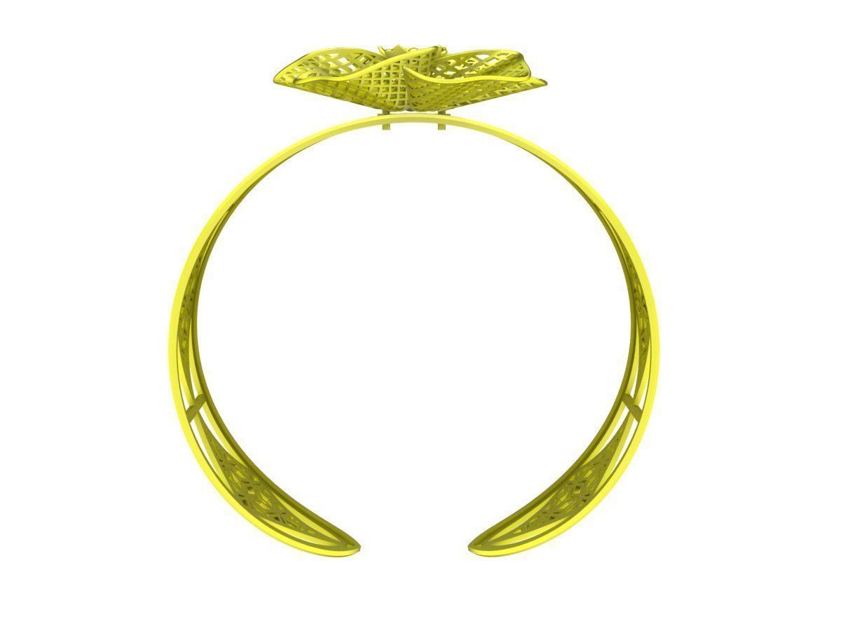 6421 ultra vision flower bangle 3D print model_2