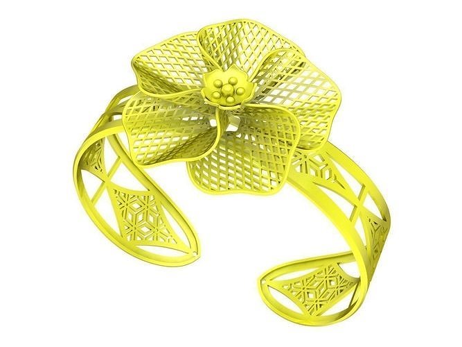6421 ultra vision flower bangle 3D print model