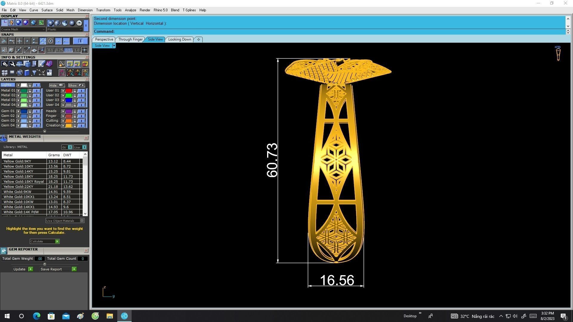 6421 ultra vision flower bangle 3D print model_7