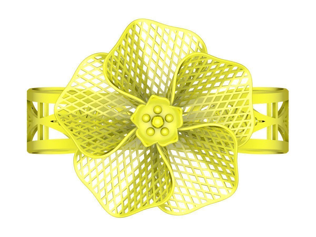 6421 ultra vision flower bangle 3D print model_1