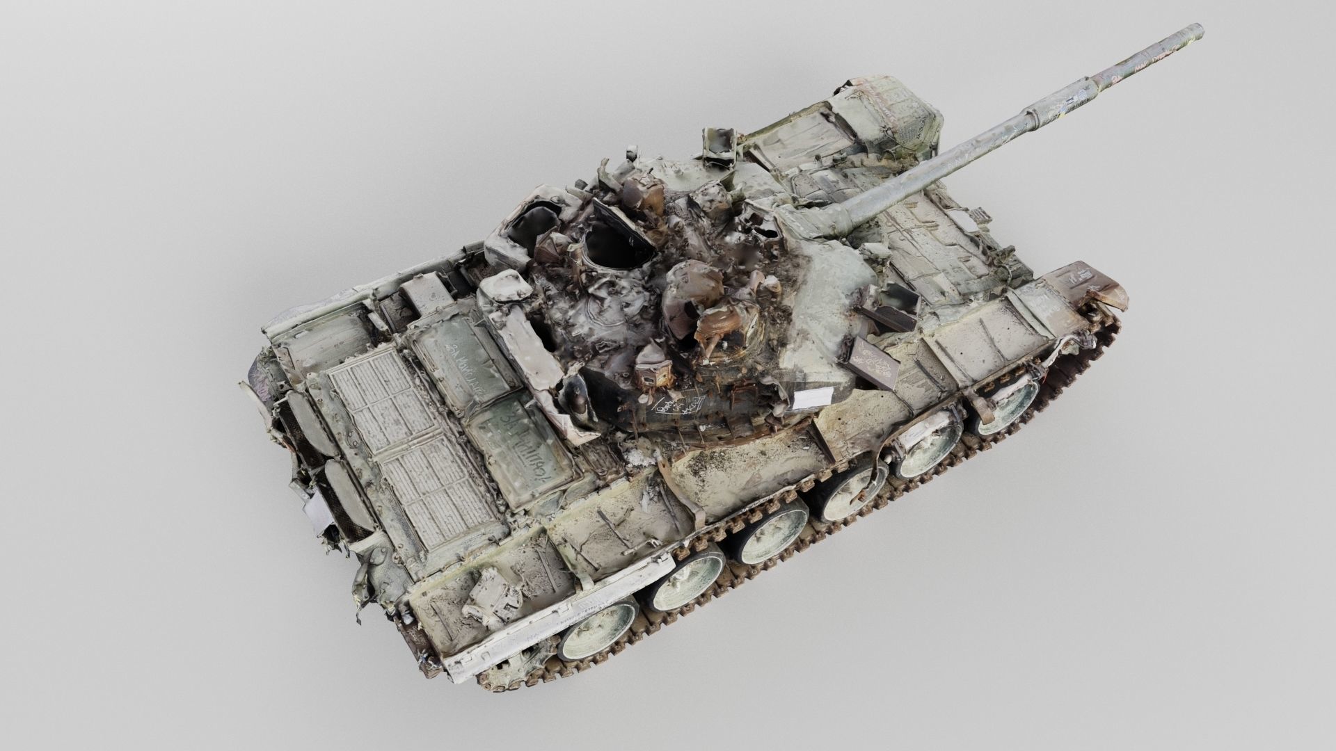 Russian T-90 tank destroyed by Ukrainian army  3D model_2