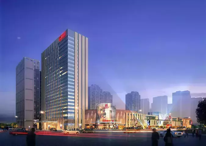 3Dmax fashion city commercial square building 314