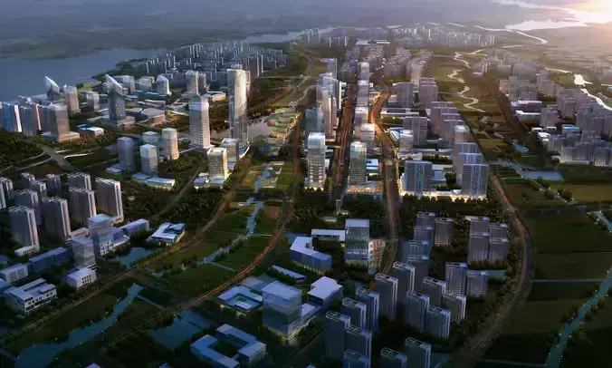 3Dmax fashion city commercial square building 316