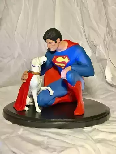 Superman and Dog Krypton 3D Model Ready to Print