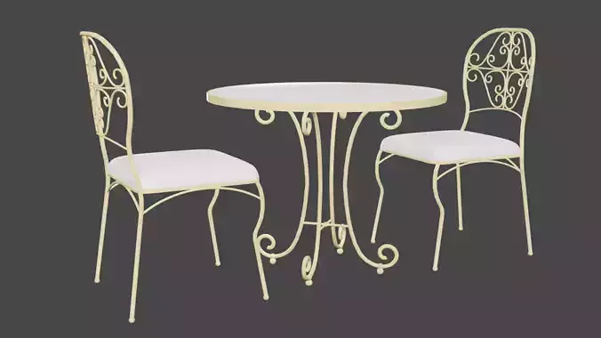 Table Chair Set Free 3D model