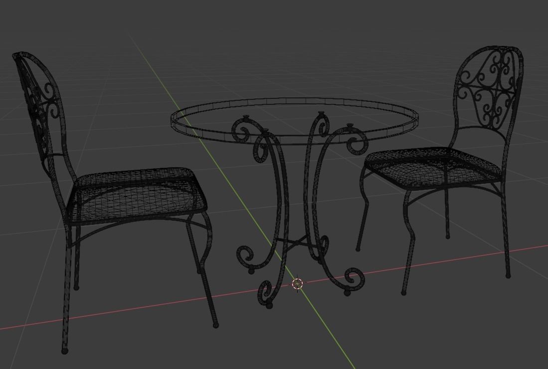 Table Chair Set Free 3D model Free 3D model_4