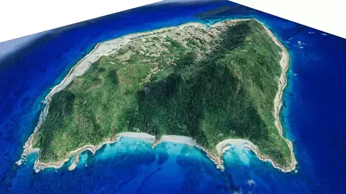La Digue Island 3d model  terrain