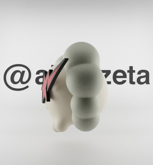 Kaws Keychain Bape Companion Textured Low-poly 3D model_9