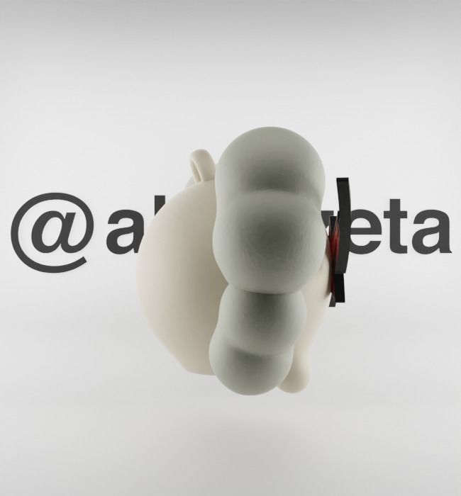 Kaws Keychain Bape Companion Textured Low-poly 3D model_27