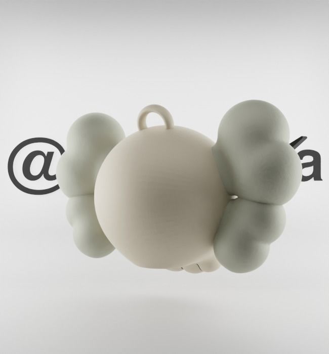 Kaws Keychain Bape Companion Textured Low-poly 3D model_22