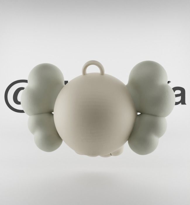 Kaws Keychain Bape Companion Textured Low-poly 3D model_20