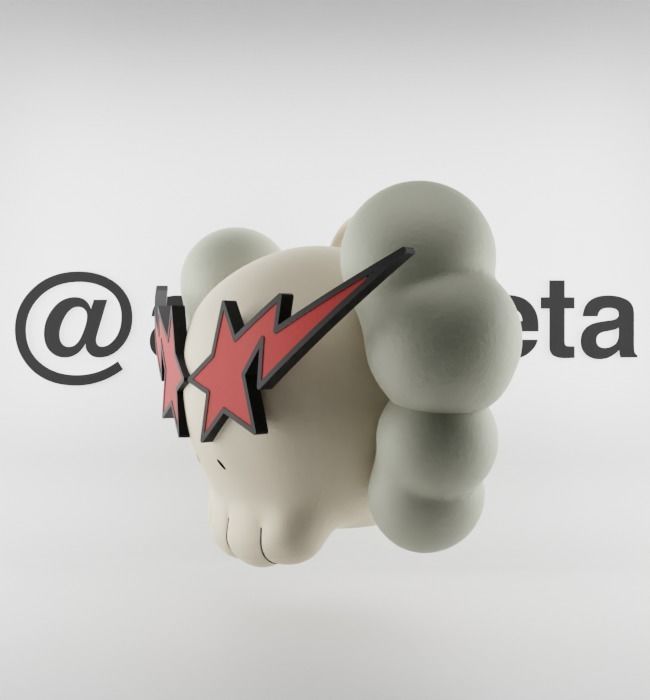 Kaws Keychain Bape Companion Textured Low-poly 3D model_7