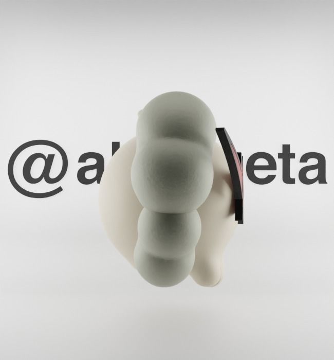 Kaws Keychain Bape Companion Textured Low-poly 3D model_28