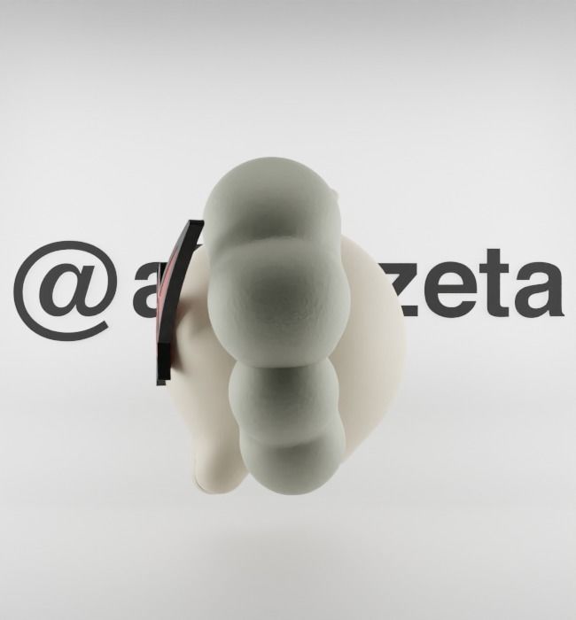 Kaws Keychain Bape Companion Textured Low-poly 3D model_10