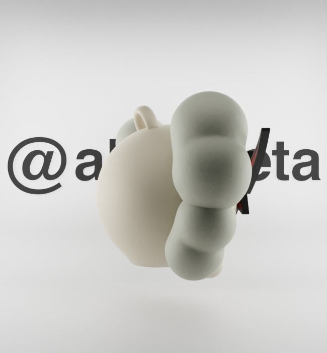 Kaws Keychain Bape Companion Textured Low-poly 3D model_26