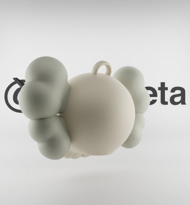 Kaws Keychain Bape Companion Textured Low-poly 3D model_15