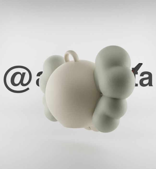 Kaws Keychain Bape Companion Textured Low-poly 3D model_24