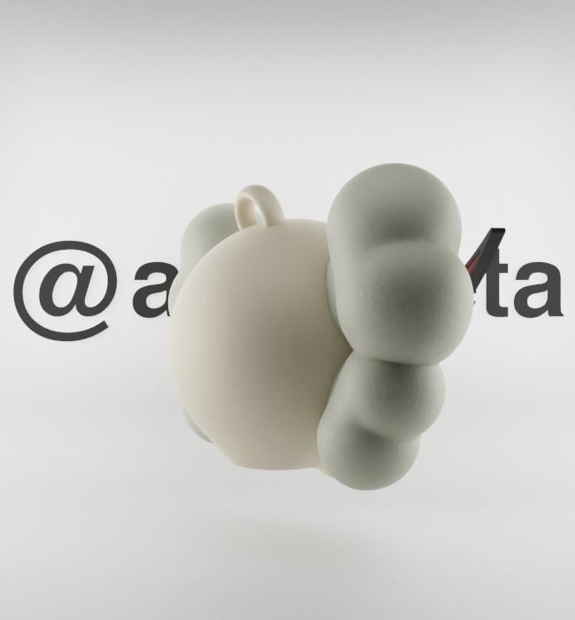 Kaws Keychain Bape Companion Textured Low-poly 3D model_25