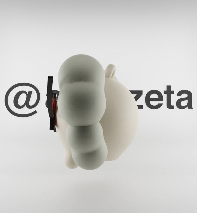 Kaws Keychain Bape Companion Textured Low-poly 3D model_11