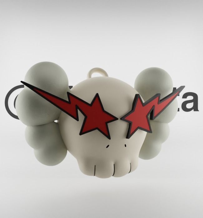 Kaws Keychain Bape Companion Textured Low-poly 3D model_35