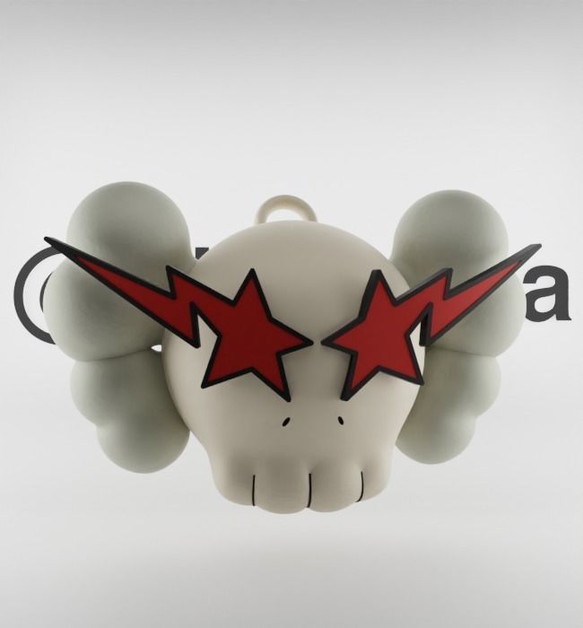 Kaws Keychain Bape Companion Textured Low-poly 3D model_36