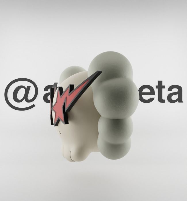 Kaws Keychain Bape Companion Textured Low-poly 3D model_8