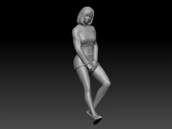 girl short hair lean 