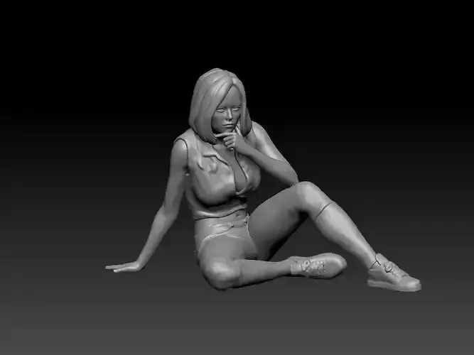 girl sit new  3D print model