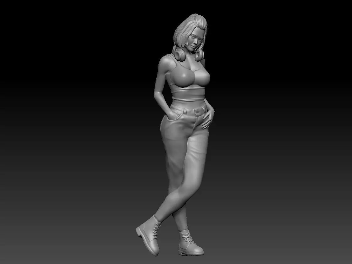 girl tanktop 3D print model_0