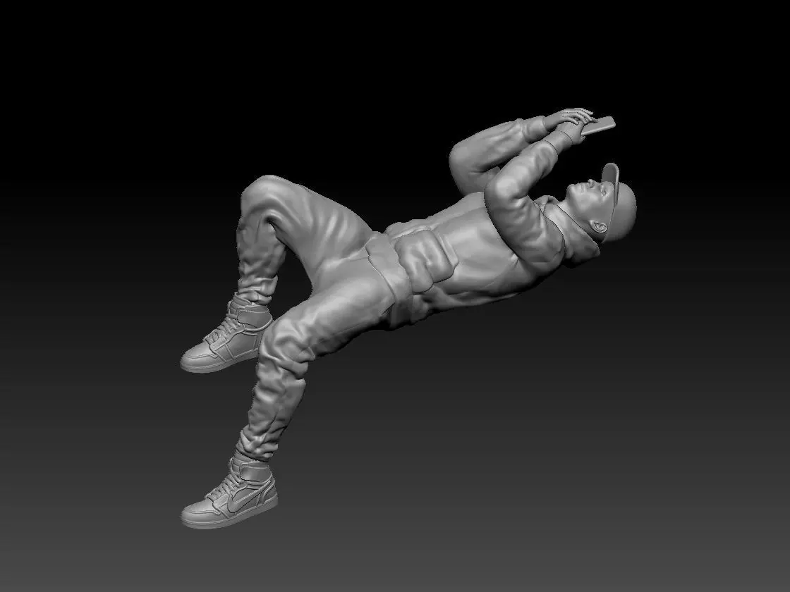 man sleep in car  3D print model_0