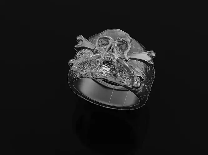 VINTAGE CROSSBONES PIRATE SKULL RING